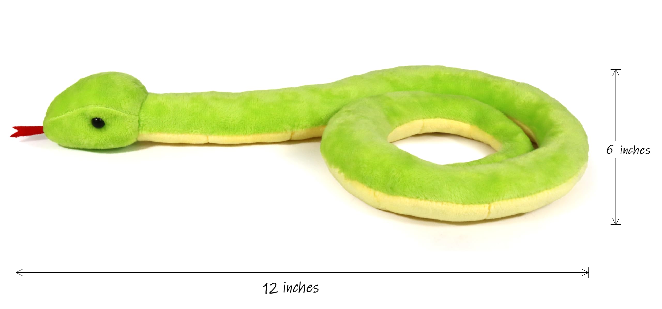 ICE KING BEAR Cute Green Snake Stuffed Animal Soft Toy Plush (Lying), 6 inches (W) x 8 inches (L) x 6 inches (H) - Image 2
