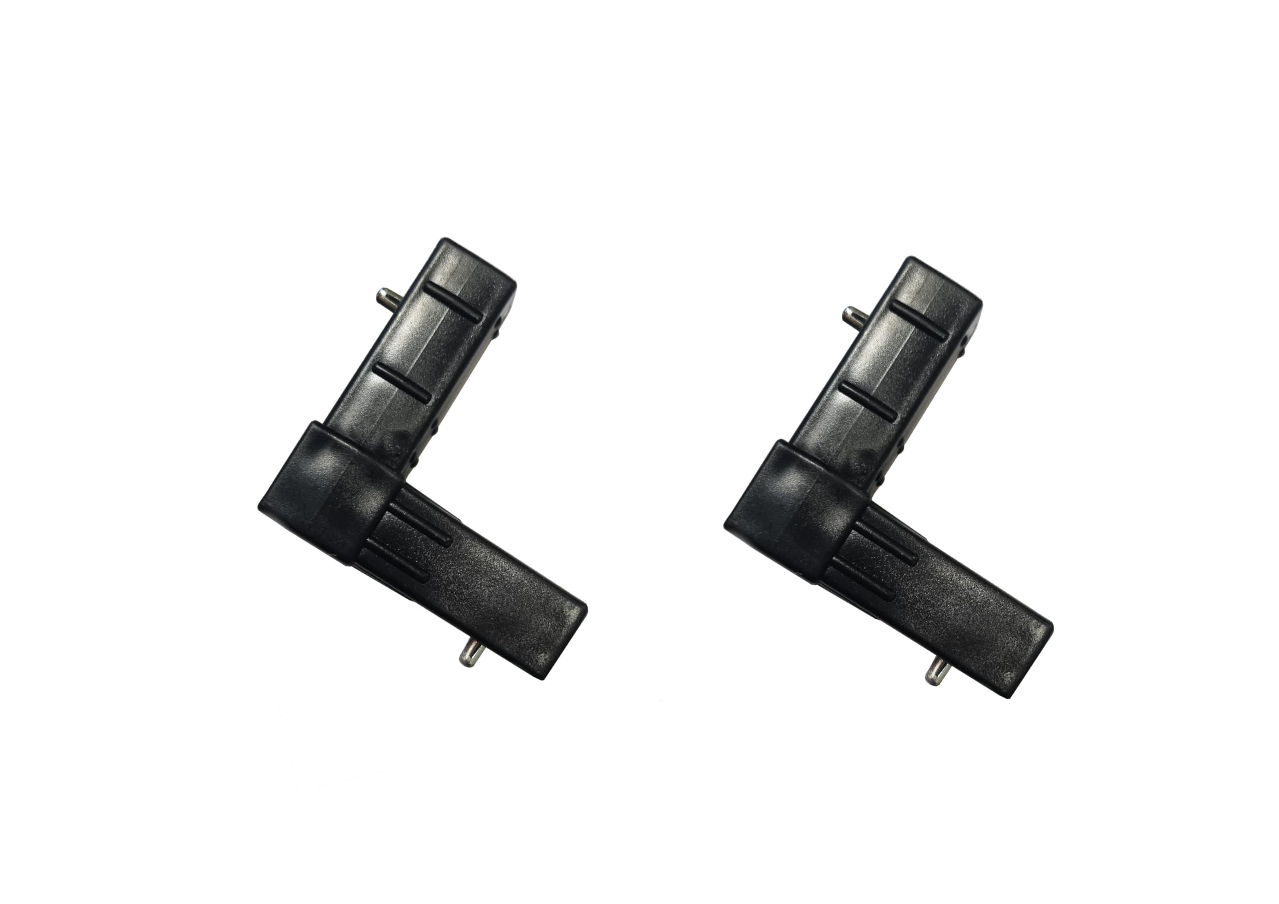 L-Shaped Plastic Corner Brackets for Ottoman Bed Frame, Black, Set of 2, Set of 4, with Pins (2)