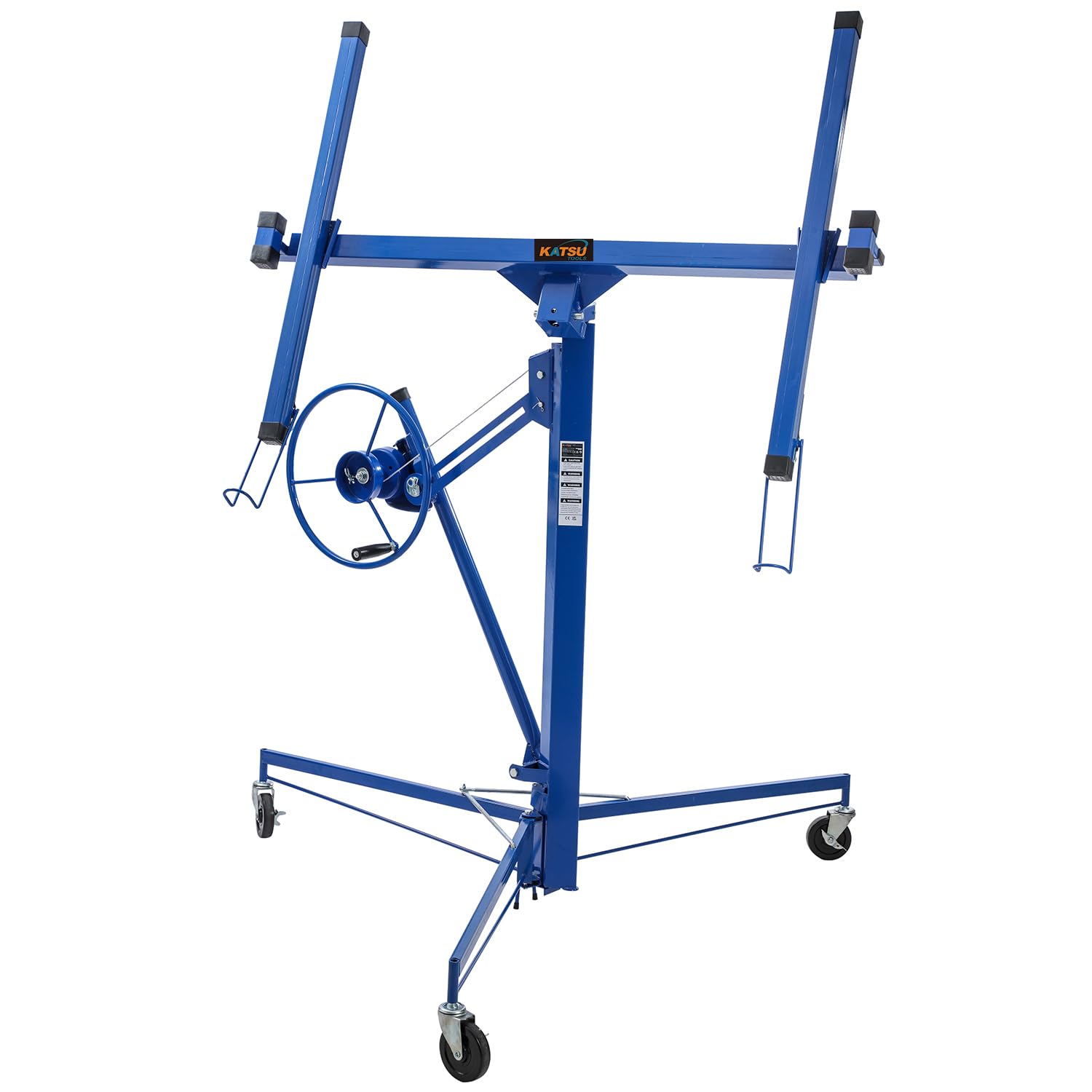 KATSU Tools Podnośnik do płyt kartonowo-gipsowych 3,4 m, udźwig 68 kg, wysokość podnoszenia do 325 cm, składane narzędzie do podnoszenia płyt gipsowo-kartonowych z kółkami, model 181012