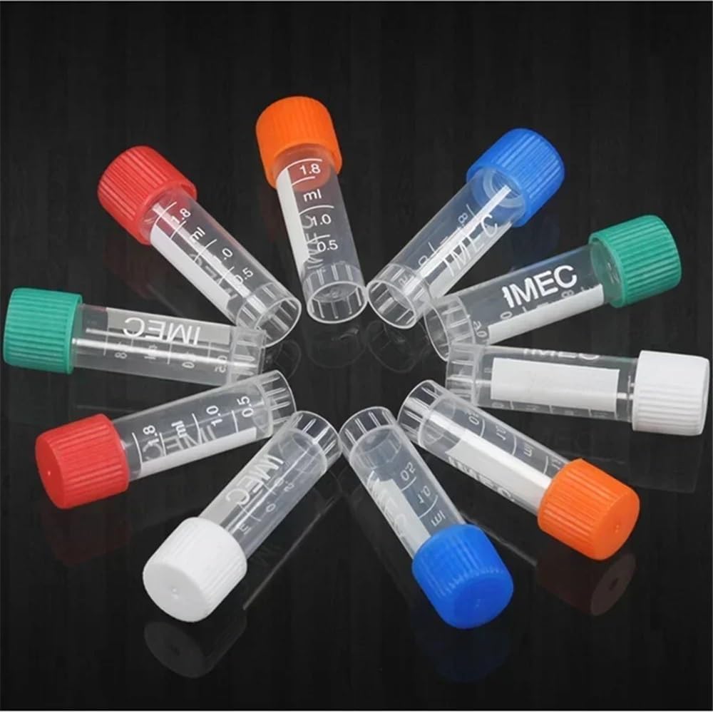 Equipos y suministros de laboratorio Lote de 500 crioviales plástico 1,8 ml con junta y tapa color