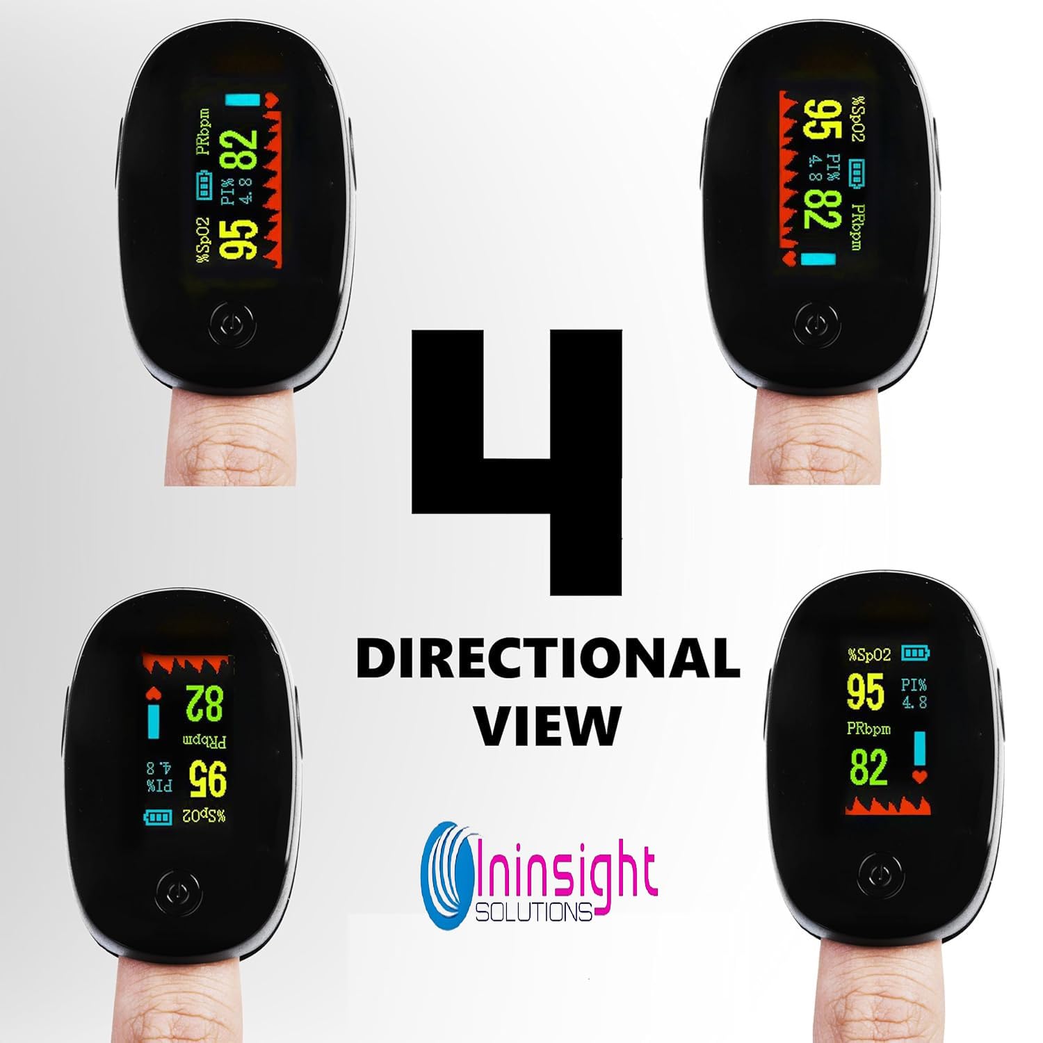 Pulse Oximeter Fingertip, Blood Oxygen Saturation Monitor Fingertip, Blood Oxygen Meter Finger Oximeter Finger with Pulse, O2 Monitor Finger for Oxygen- 12 Month Warranty - Image 3 thumbnail
