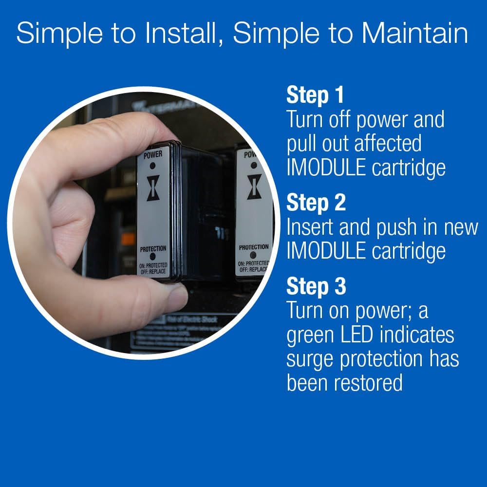 Intermatic IG2240-IMSK Advanced Surge Protection with Easily Replaceable IMODULES - Intermatic Smart Guard IG2240-IMSK Whole Home Surge Protector, Black