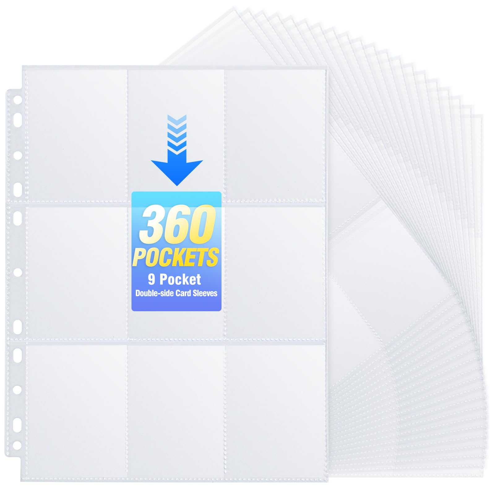 Amazon.com: 360 Pockets Binder Card Sleeves Double-Sided 9 Pocket