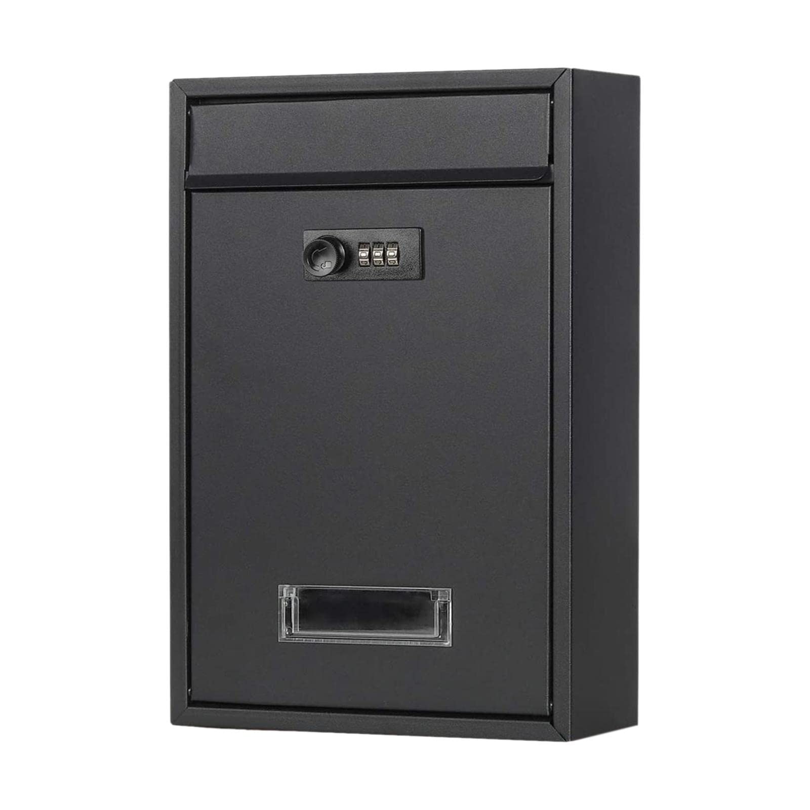 LOVIVER Buzón de pared con bloqueo de gran capacidad, con bloqueo de código, hierro externo para puerta delantera, decoración del hogar, oficina, carga de periódicos