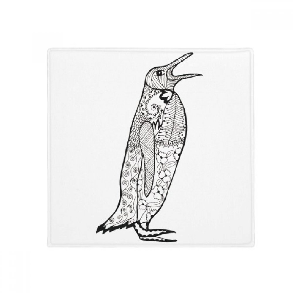 Tapis de sol pingouin de cuisine 80x80cm antidérapant rond