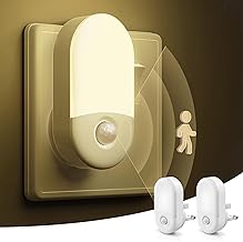 LOHAS-LED Motion Sensor Night Light Plug into Wall, 2 Pack, Motion Sensor Lights Indoor, Warm White 3000K, Plug in Night Light Movement Sensor Light Indoor for Kids Baby Adult Children's Room, Bedroom