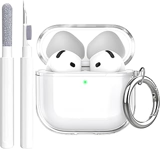 حافظة حماية من فريلا متوافقة مع ايربودز 4، جراب مصنوع من البولي يوريثين الحراري بلون شفاف