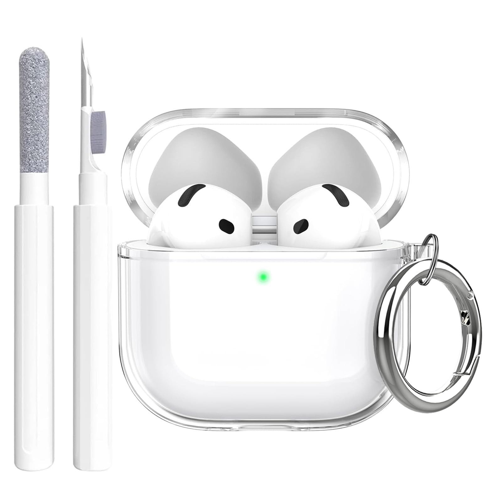 Frylaa Compatible with Airpods 4 Case Clear 2024,Shockproof for Airpods 4th Generation Case Cover,Full Protective Soft Transparent TPU for Airpod 4