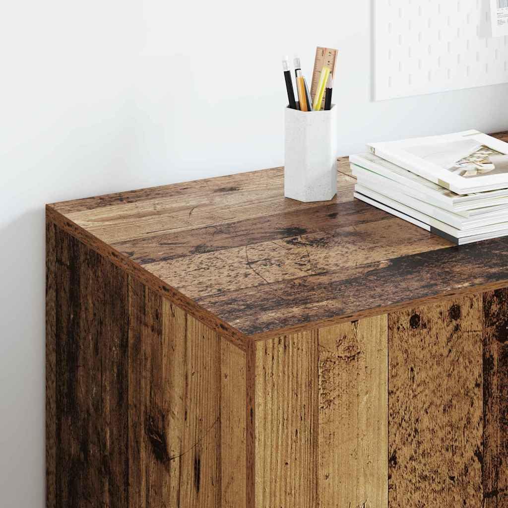 Scrivania con scaffale, in legno anticato, 140 x 50 x 75 cm, tavolo da lavoro per home office e ufficio, tavolo da ufficio con ampio spazio di archiviazione, segretario per studio e studio