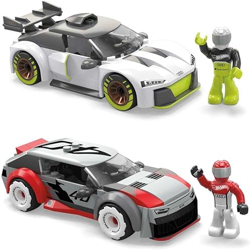 Miniatura 5 de MEGA Hot Wheels - Juego de construcción de autos de juguete, colección Real World Racers con 1 figura, Audi R8 LMS Gt2 o Audi Rs 6 GTO Concept, se