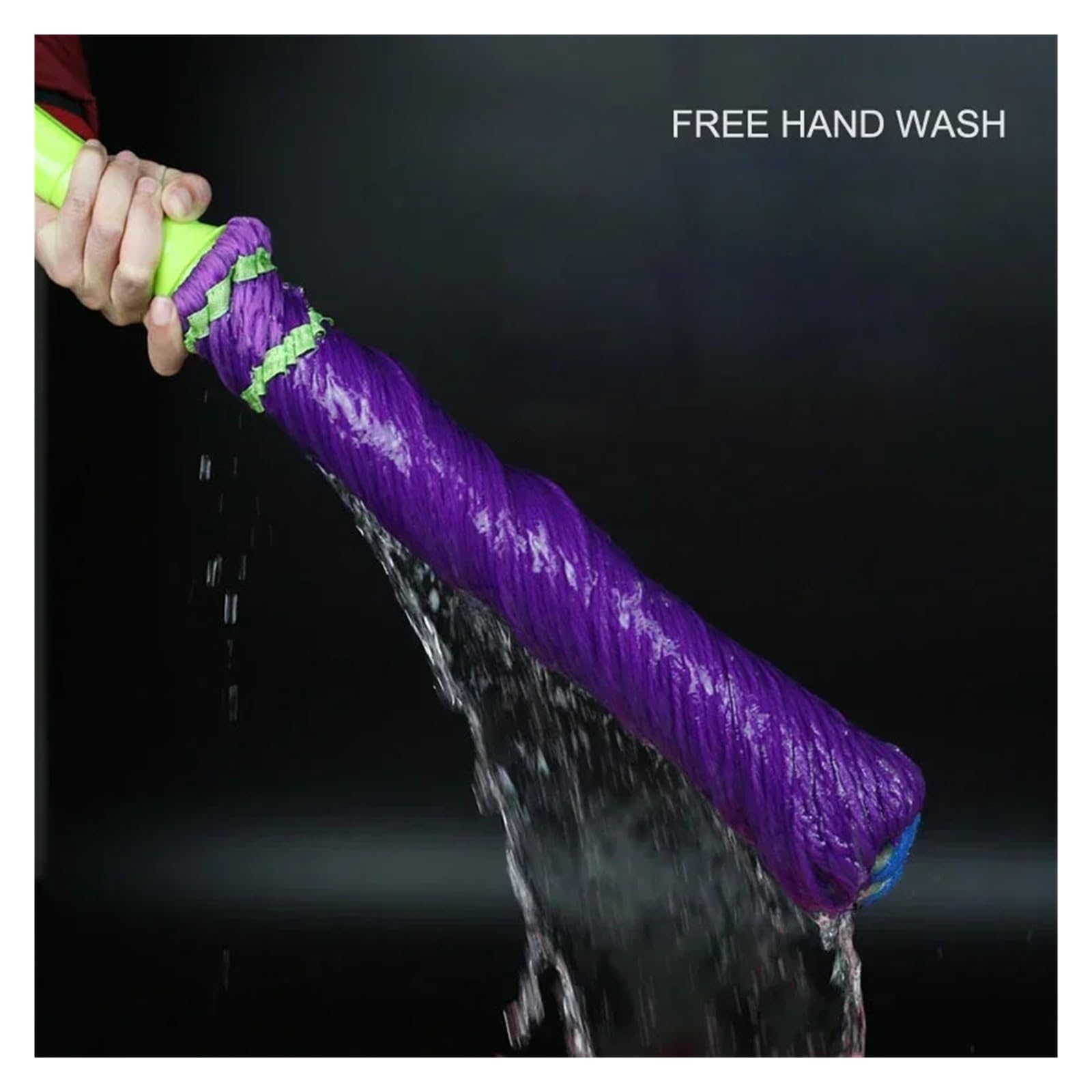 Trapeador Giratorio autoexprimible de fácil manejo, trapeador de Microfibra exprimido, Cabezal de Repuesto, trapeador seco y húmedo for Limpieza de Pisos de Madera, Azulejos y baldosas.