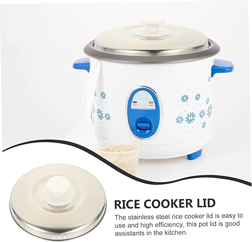 Miniatura 9 de Housoutil Cubiertas de metal para olla arrocera, sartén universal, tapa para olla arrocera, tapa de olla arrocera, tapas de olla arrocera, acero