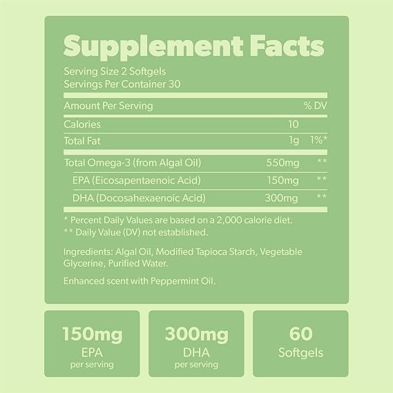 Vegan Omega 3 & Vegan Vitamin B Complex Bundle - Plant-Based DHA & EPA Fatty Acids, Essential B Vitamins with Whole Food Blend, B1, B2, B3, B5, B6, B7, Folate