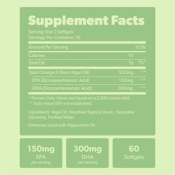 Vegan Omega 3 & Vegan Vitamin B Complex Bundle - Plant-Based DHA & EPA Fatty Acids, Essential B Vitamins with Whole Food Blend, B1, B2, B3, B5, B6, B7, Folate