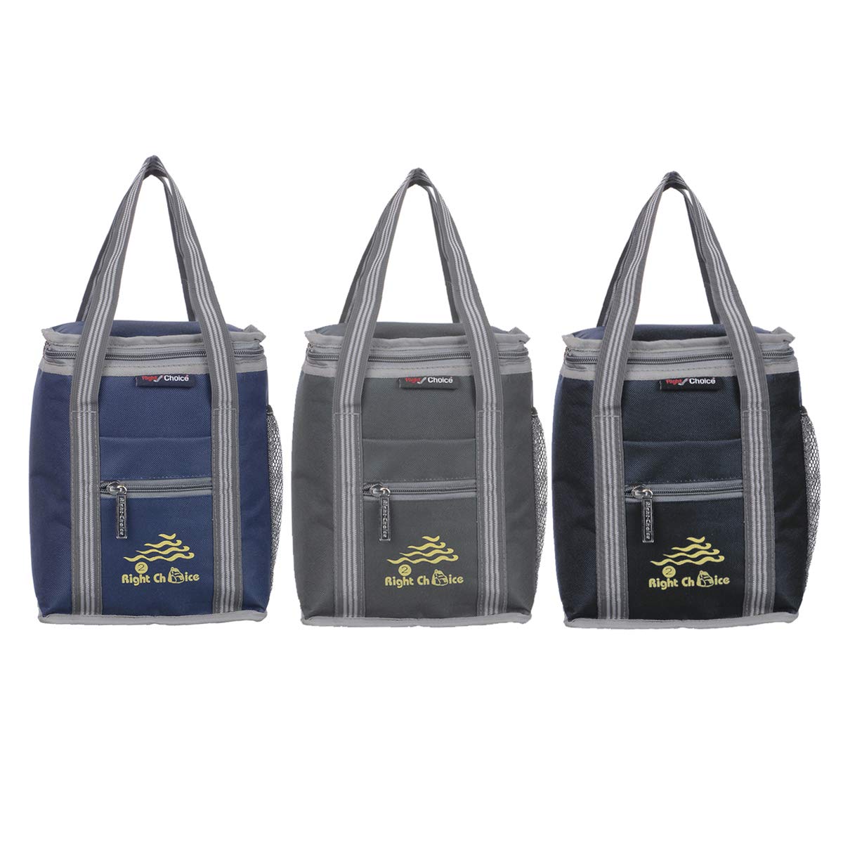 Right Choice Polyester Carry on Lunch/Tiffin Bags Combo for All Age (Navy Blue, Grey, Black) - 3 Pieces (B08KBKWPQG) Amazon Price History, Amazon Price Tracker