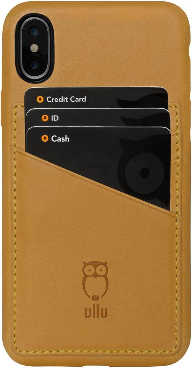 ullu Premium Leather Wallet Case for iPhone X/Xs - Buck Tan