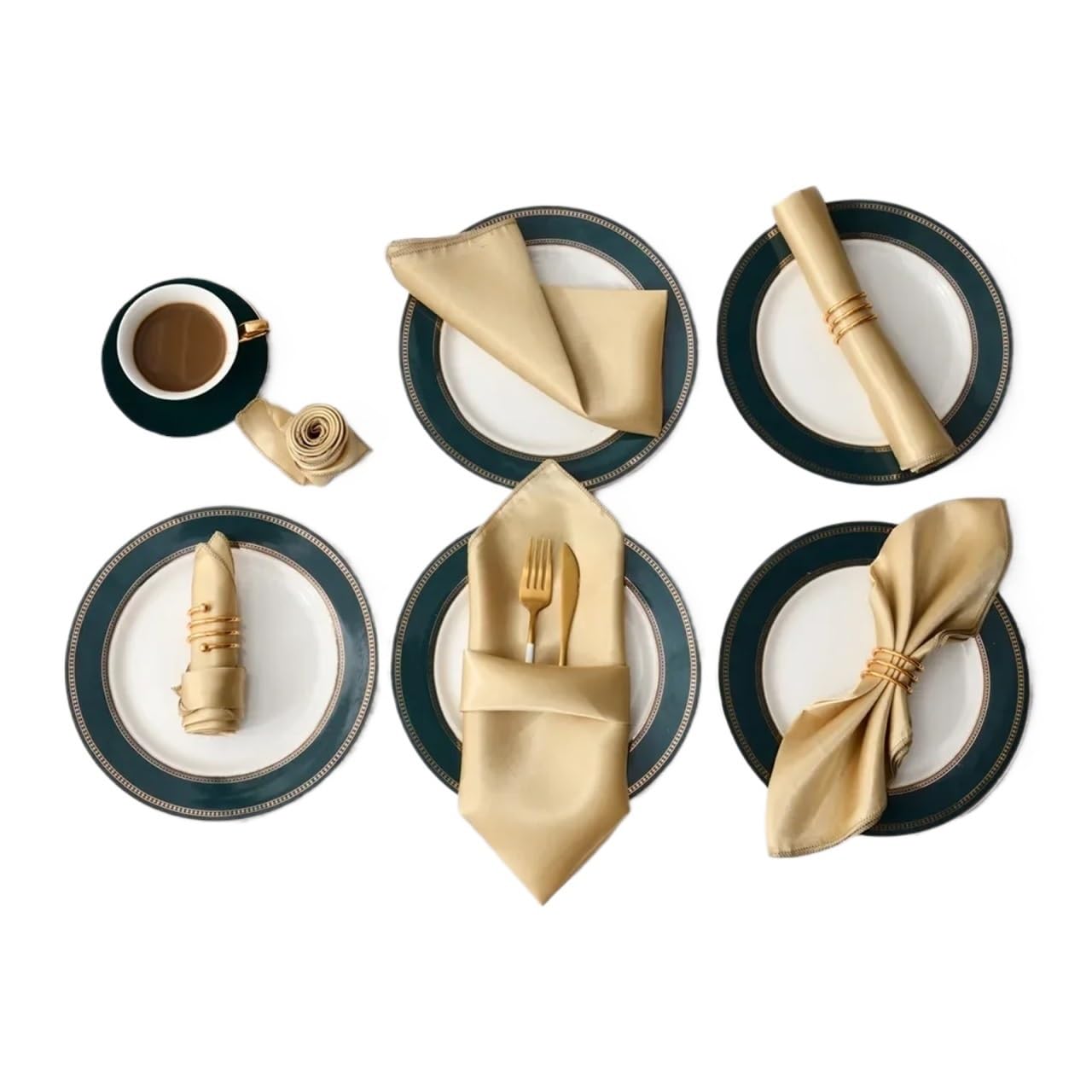 Napkins 12Pcs 30 * 30cm Square Satin Table Napkin Hotel Serving Napkins Washable Handkerchief Wedding Birthday Banquet Decoration(Color 04)