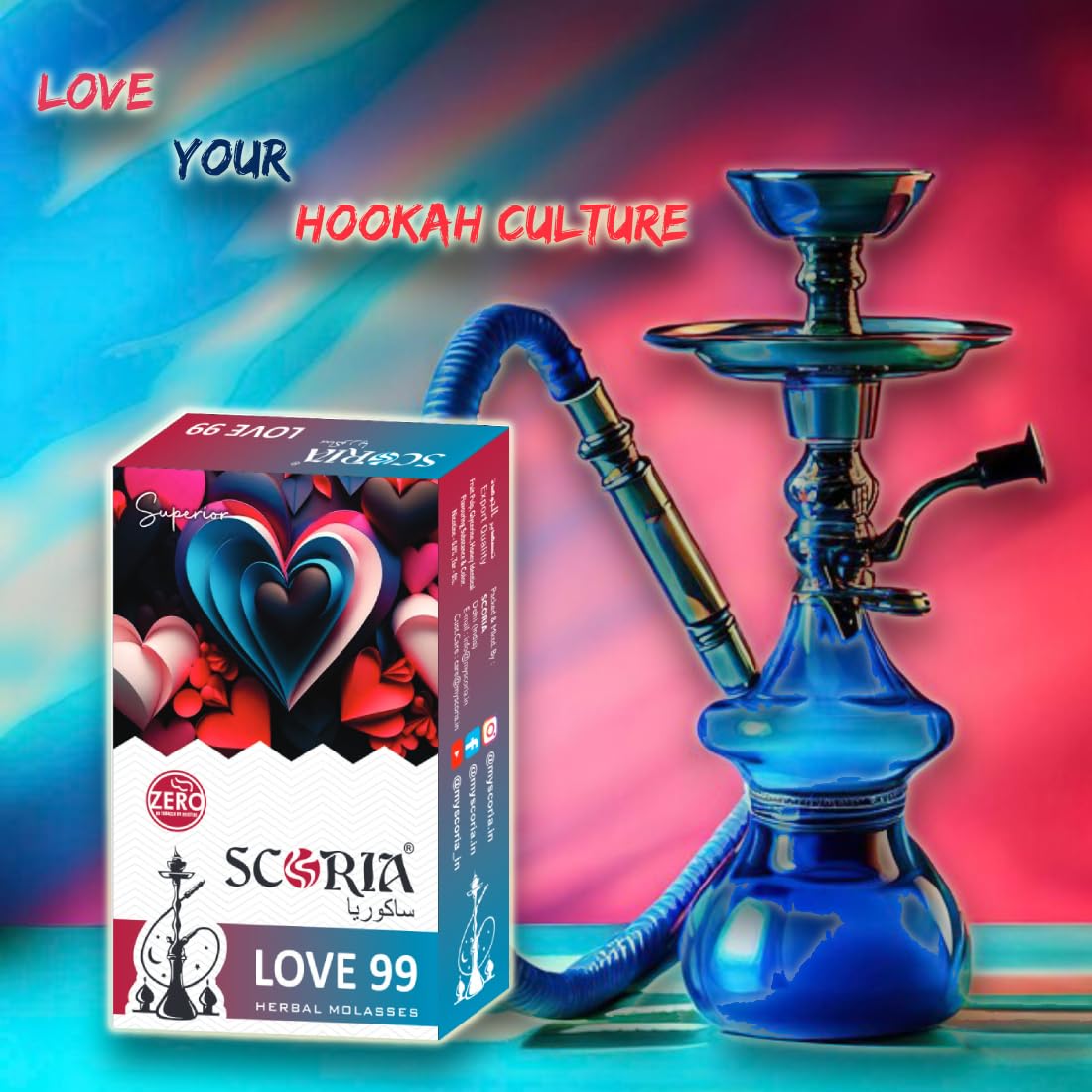 SCORIA Superior Love 99 Hookah Flavour, Scoria Foil & Filter Box