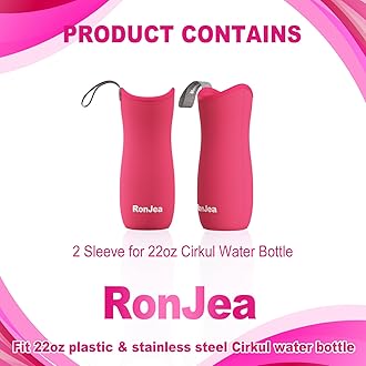 2Pcs Sleeve for Cirkul Water Bottle, Neoprene Sleeve to Keep Your Water Cold & Protect Your Bottle, Compatible with Plastic & Stainless Steel Cirkul Water Bottles