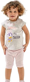 طقم ملابس نوم للبنات مكون من تيشرت بدون أكمام مطبوع بعبارة "Too Sweet" وشورت للأطفال الصغار من جوكي ام ام (عبوة من قطعة واحدة)
