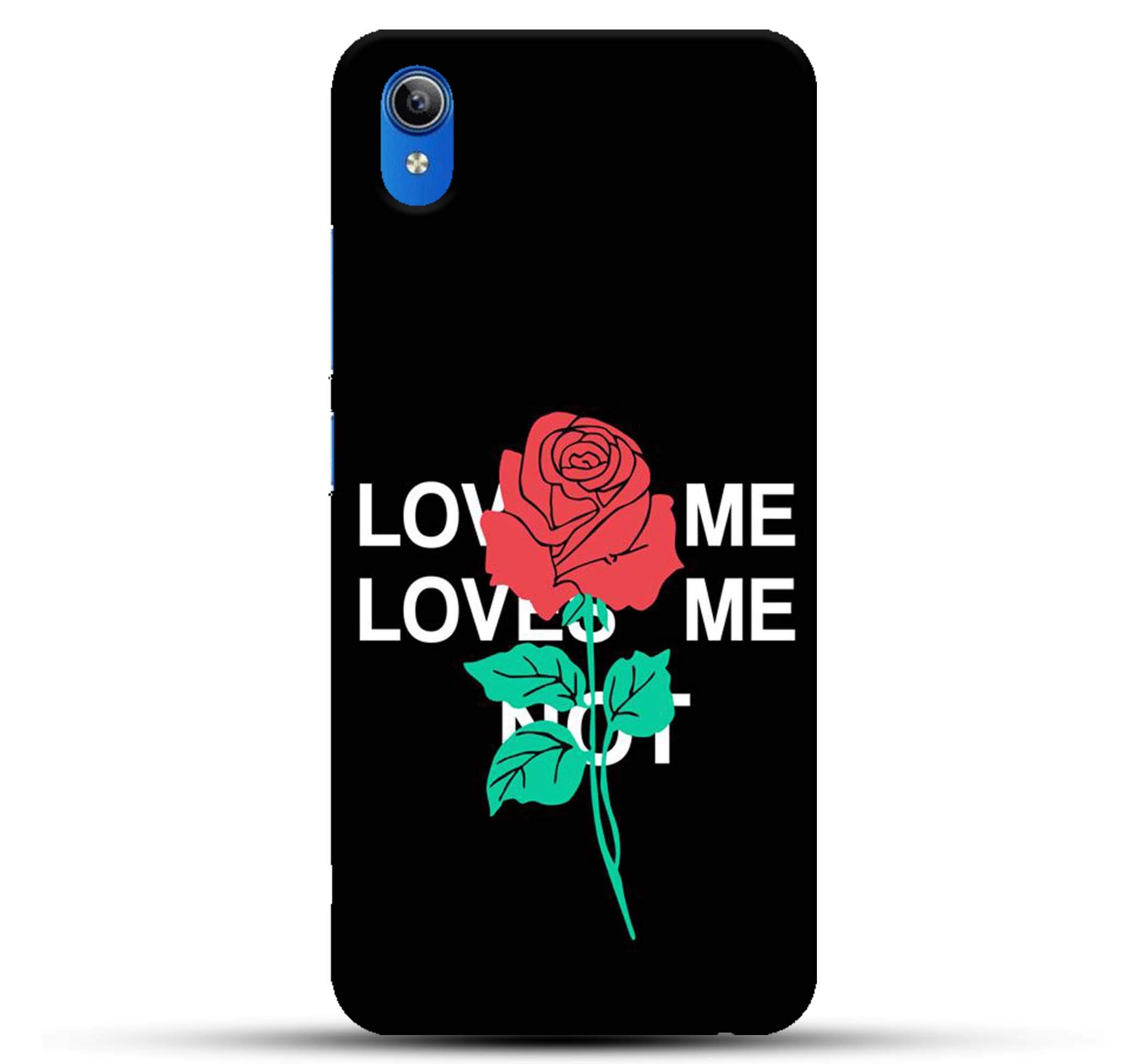 Outlouders Love ME Love Me Not Rose Black Background Designer Printed Hard Back Case and Cover for Vivo Y91i