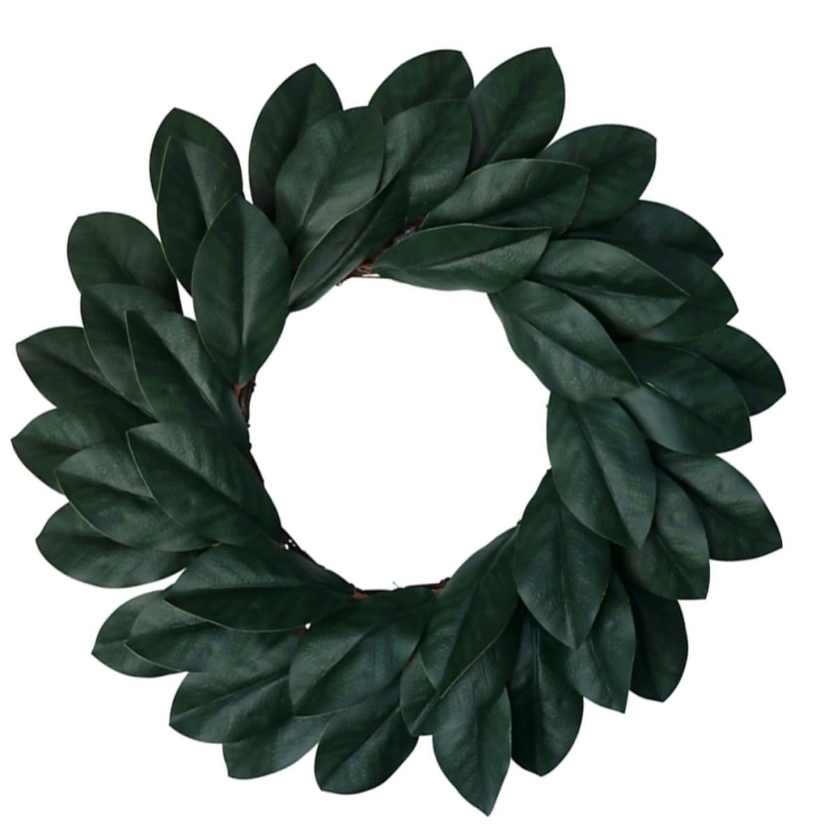 CANIGHT Künstlicher Rattan Magnolienblättern Kunststoff Türkranz aus Naturgetreuer Handgefertigt Realistisch als Fotorequisite und Festliche Wanddekoration