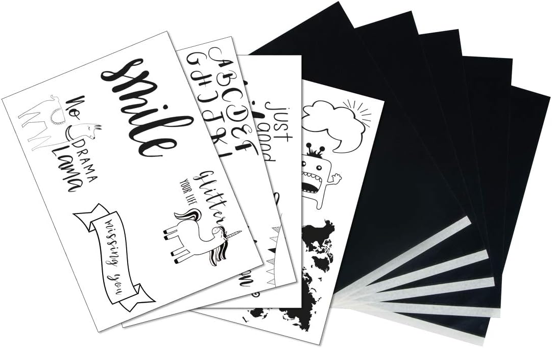 Rayher 67294000 Templates and Transfer Paper for Wood Burning, Card