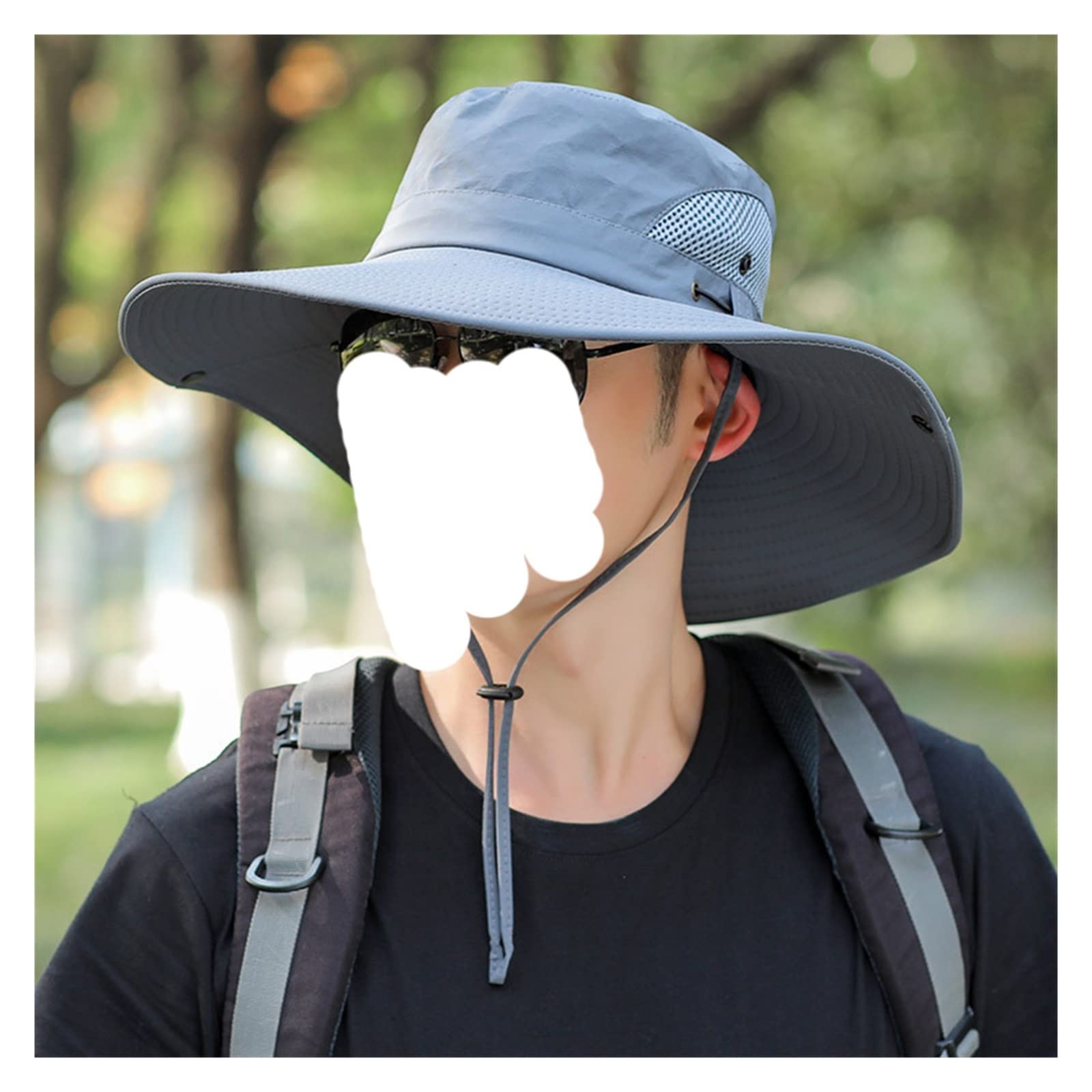 Grand chapeau de pêche contre les coups de soleil sur le visage