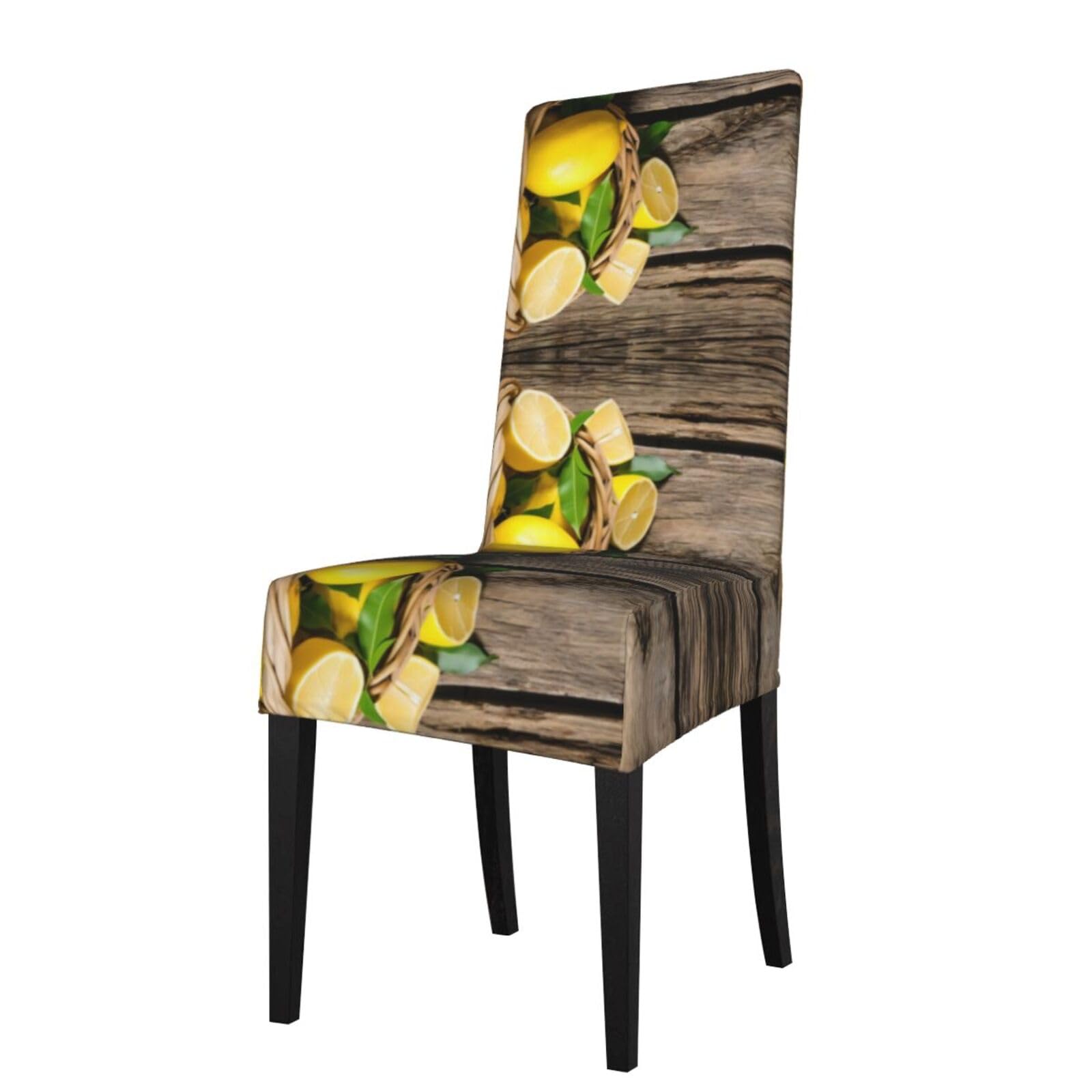 YYHWHJDE One Basket Lemons Prints Protection Cover for Dining Chair – Stretch Slipcovers for a Fresh, Refreshed Dining Room Look!
