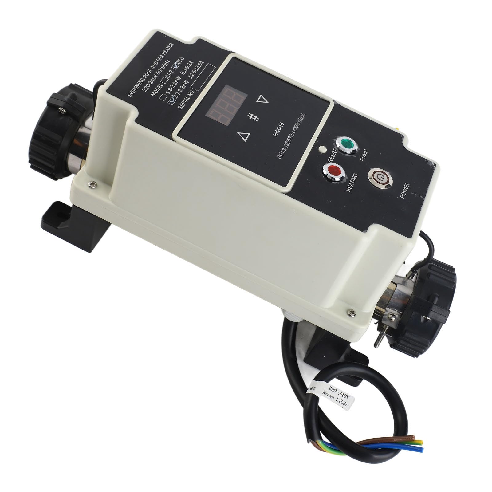 Alomejor Calentador de Piscina Eléctrico con Potente Capacidad de Calefacción para Bañera de Hidromasaje, Termostato de 2,7 a 3,3 KW, Acero Inoxidable, 220-240V