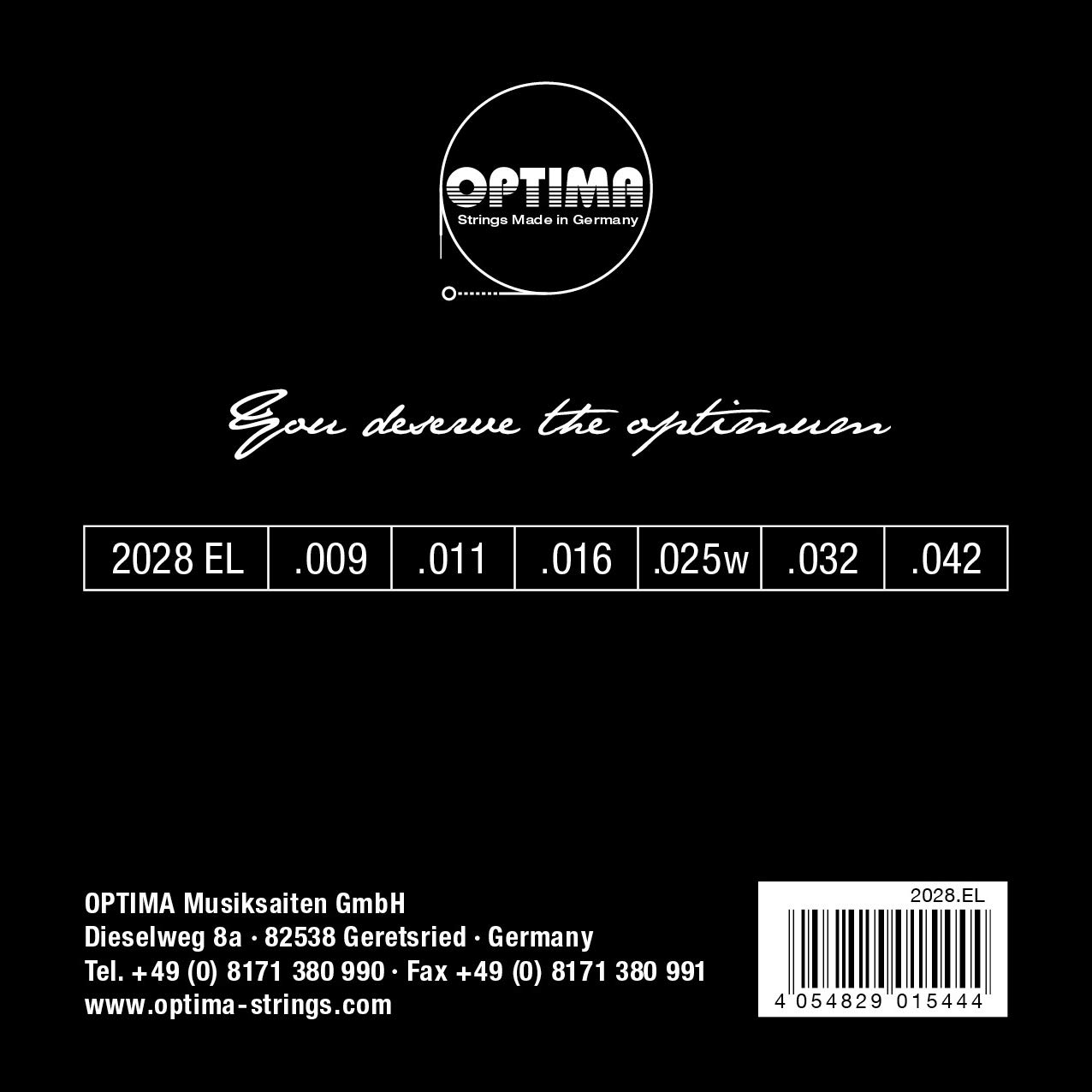 Optima Cuerdas Guitarra Eléctrica Gold Strings Round Wound Set 2028 EL