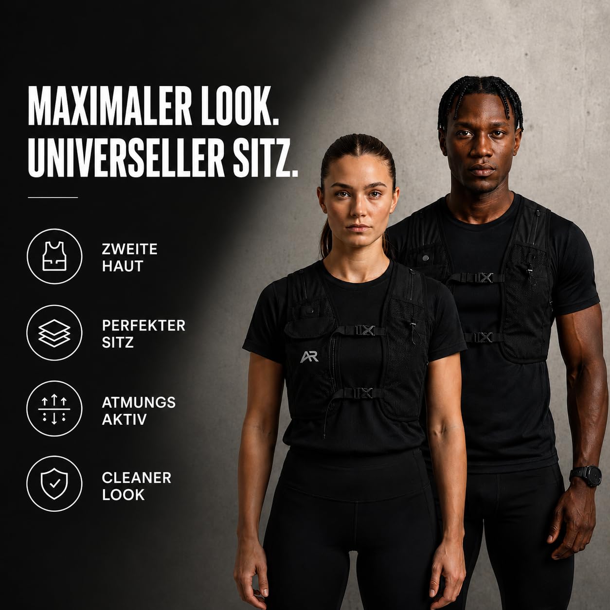 Lite | Laufweste Damen & Herren mit Trinkflasche & Handyhalterung | ultraleichte Trinkweste Laufen | Laufrucksack & Running Vest | Touchscreen & Face-ID kompatibel