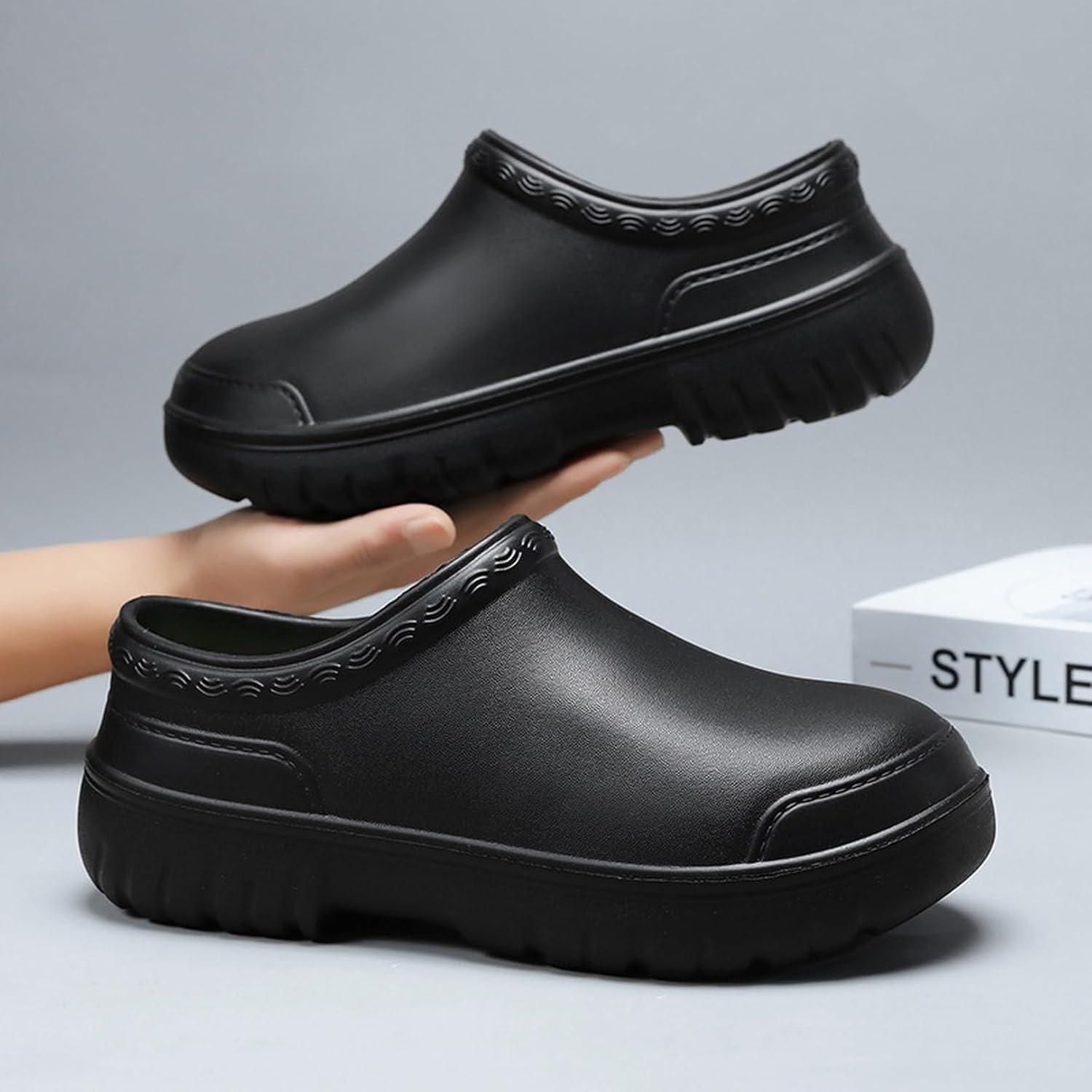 [Muluso] コックシューズ メンズ レディース 厨房靴 キッチンシューズ スリッパ 衝撃吸収 耐油防滑 EVA ゴム底 ラバー