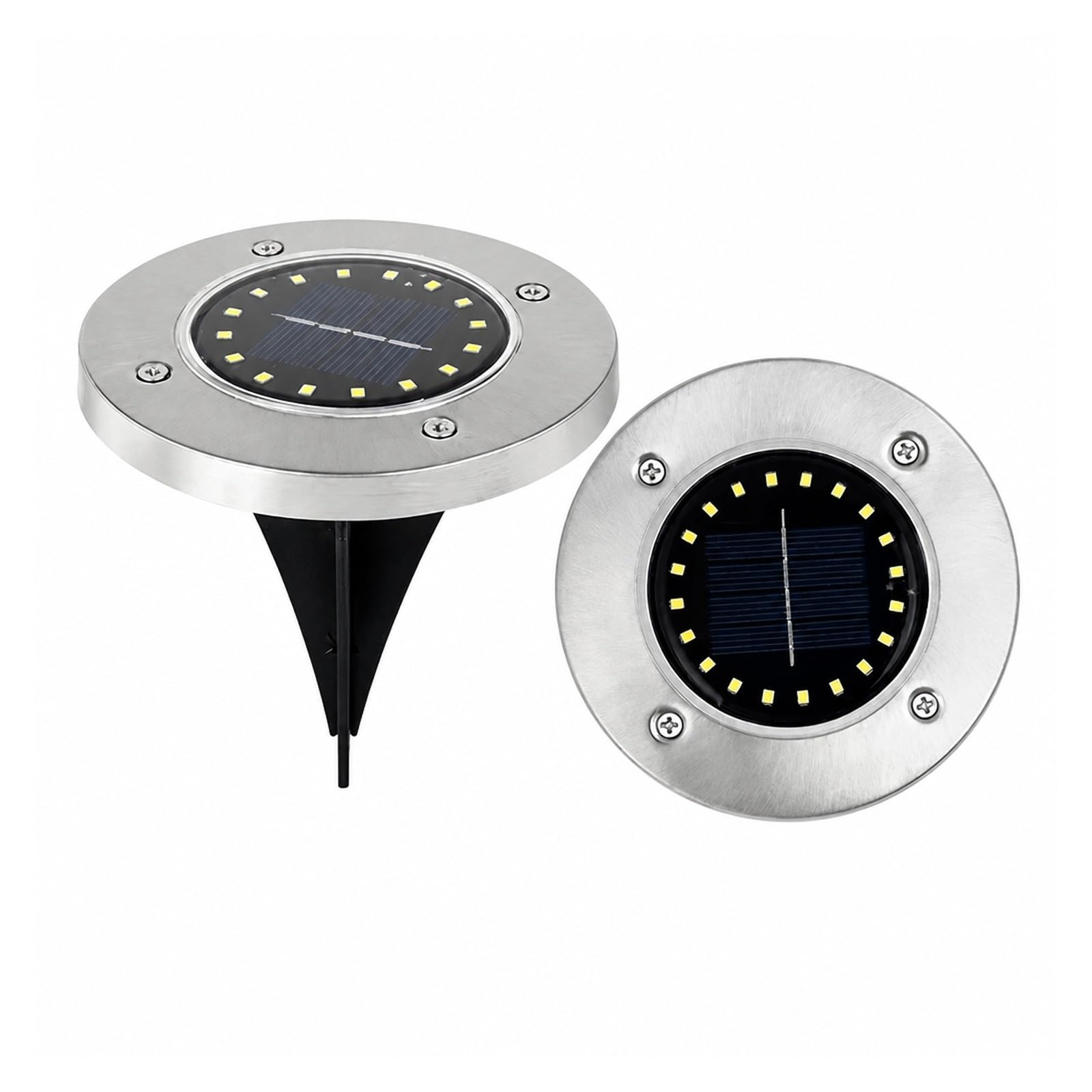 AMRTTWY In Ground Lights, Solar Lights Outdoor Disk Underground Lamp(20LED-White,4Pcs)