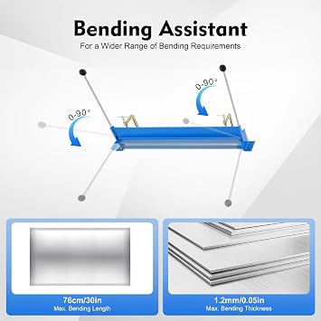 Manual Sheet Metal Bending Folding Machine Bender 760mm, Metalworking Workshop Hand Brake Folder Suitable for 1.2mm Thickness Steel Sheet, 0-90° Bending Angle (760mm-1.2mm)