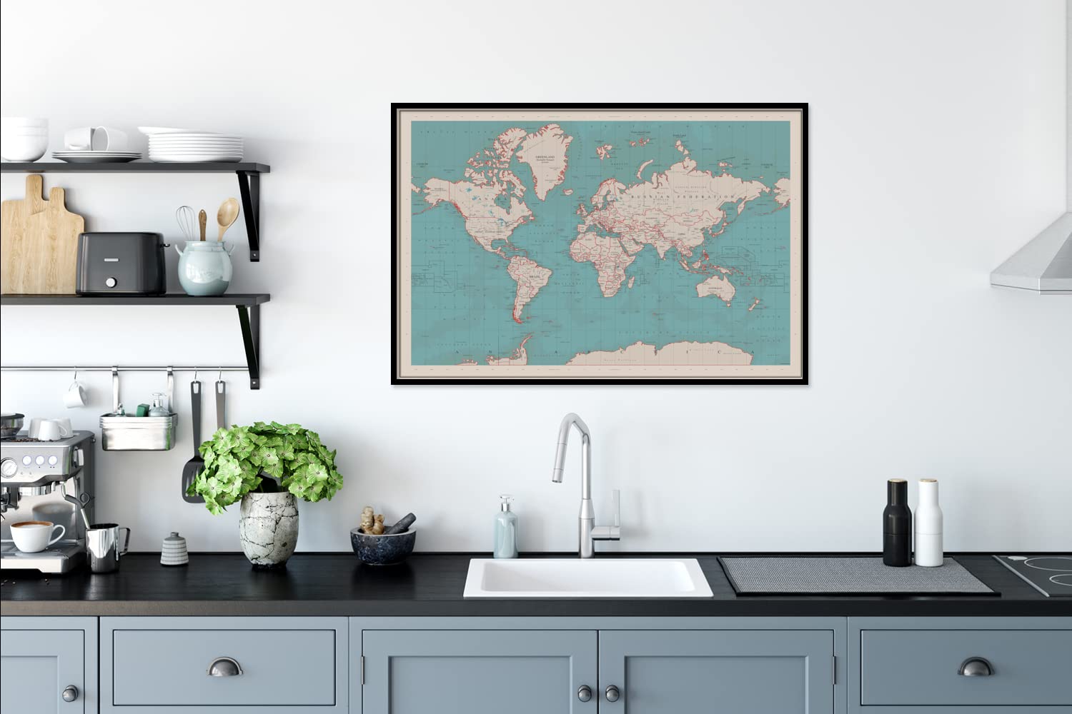 Poster Bilder Wanddeko Deko Wohnzimmer 90x60 cm Weltkarte - Vintage - Atlas - Kinder - Jungen - Mädchen