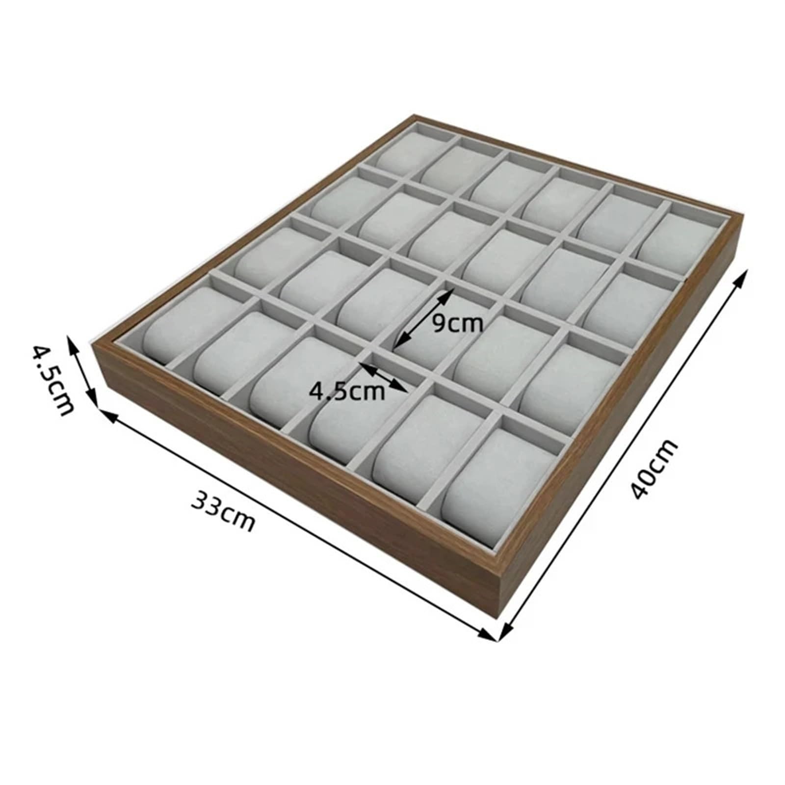 Caja Expositora Para Relojes Caja de almacenamiento for relojes de madera de nogal con 24 ranuras, organizador de relojes de pulsera, bandeja de exhibición, soporte for relojes con almohadas, Fundas d