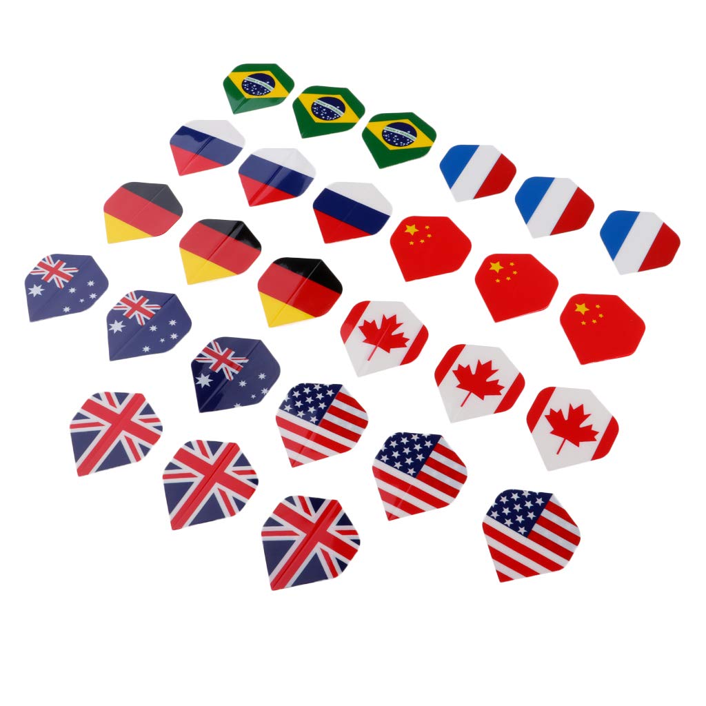 SM SunniMix 24/27/36pcs Standard Flights Professional PET Tails Replacement Set Flags, 27 Flags
