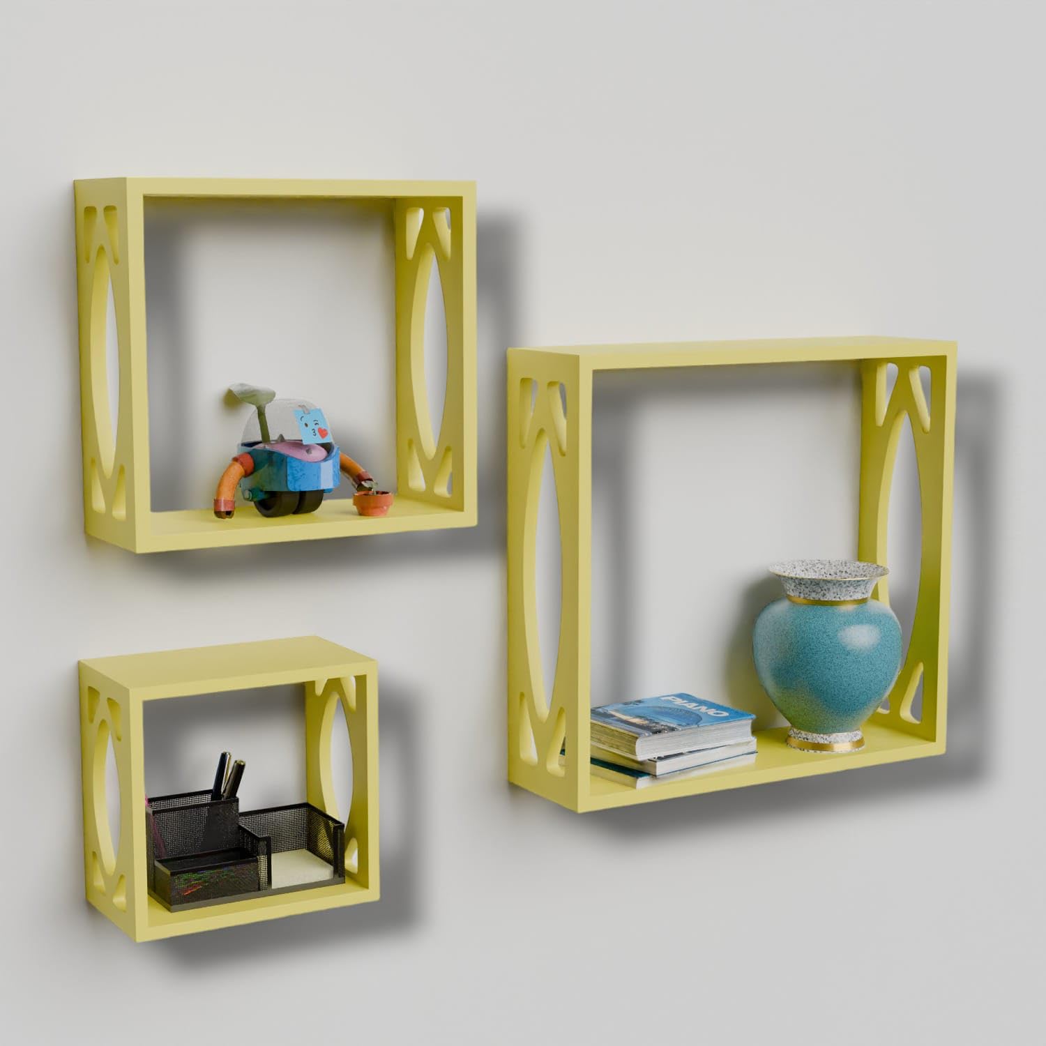 TechHark® Wall Shelf, Home Décor, Living Room Decorative Self, Office Decore Shleves, (Square Hexa Yellow) (B0CZJK553C) Amazon Price History, Amazon Price Tracker