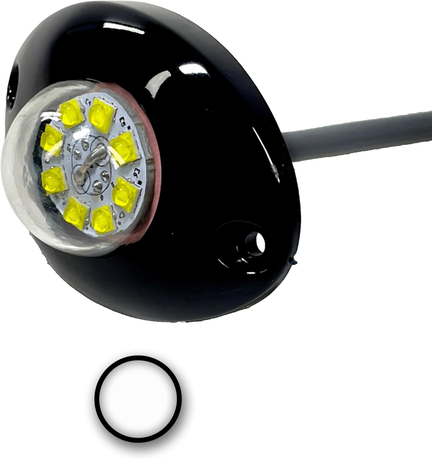 24W High-Intensity Low Profile LED Hideaway Strobe Kit Emergency Warning Light for Trucks & Cars Universal - 1 Pack (White)