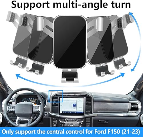 Miniatura 5 de LUNQIN - Soporte para teléfono de coche para Ford F-150 F150 Truck 2021 2022 2023 teléfonos grandes con funda, accesorios para automóviles, soporte
