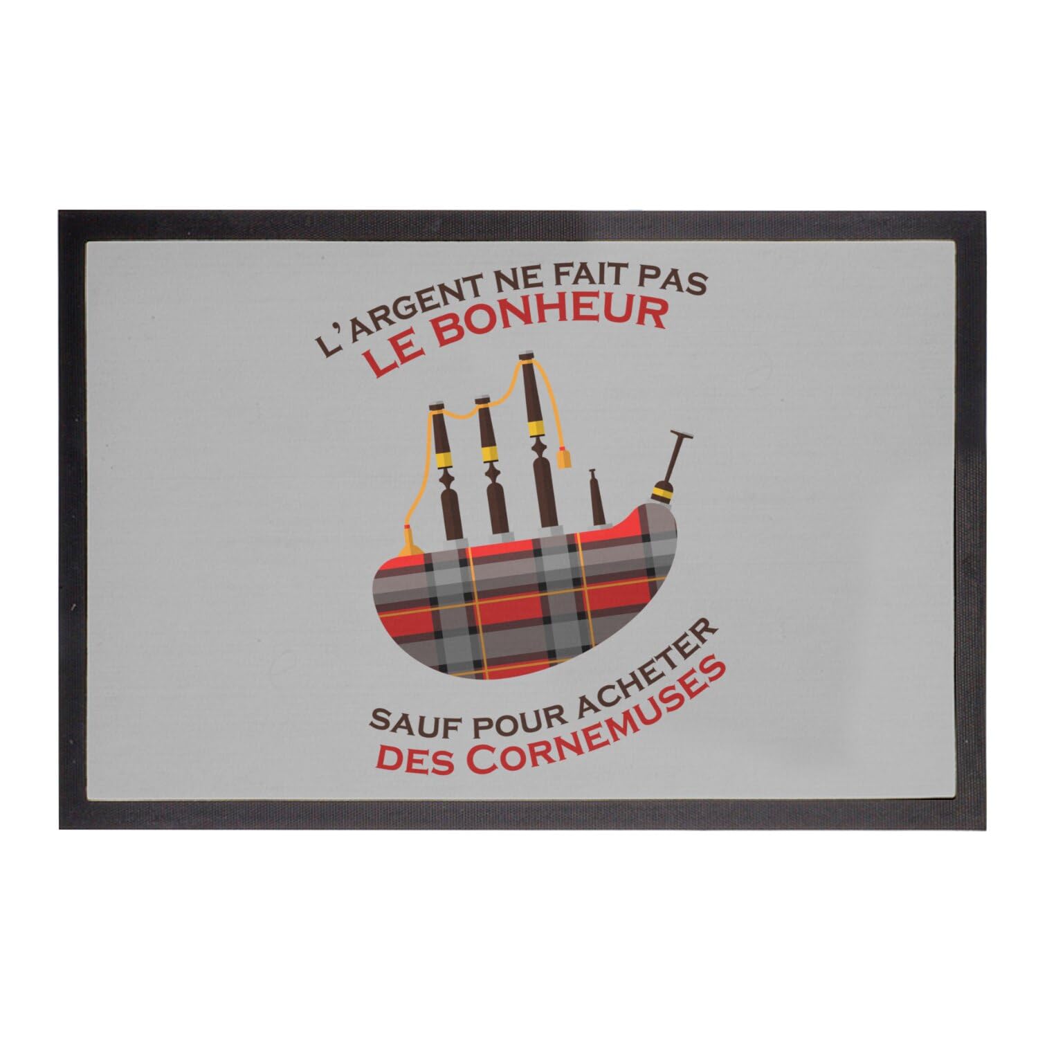 Tapis d'entrée gris cornemuse pour pas de porte propre 75x50