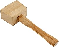 Vista 1 de Hordion 1 martillo de madera de 9.6 pulgadas, martillo de hielo resistente, talla de mazo de haya, herramienta de mano de madera de haya maciza