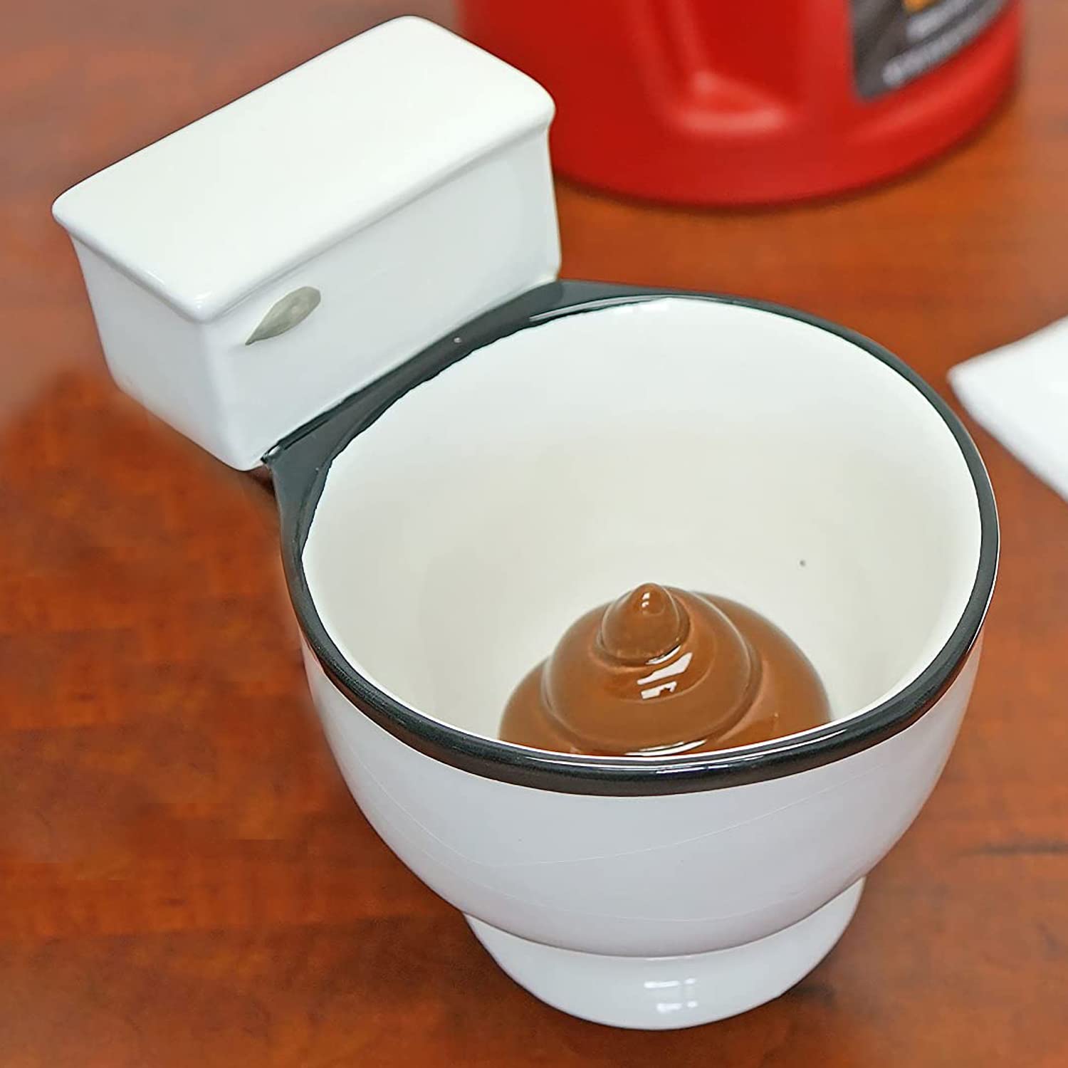 BonZeal 3D Ceramic Birthday Gift Item White Toilet Poop Mug Pack of 1 Coffee Mug Tea Cup 200 ml