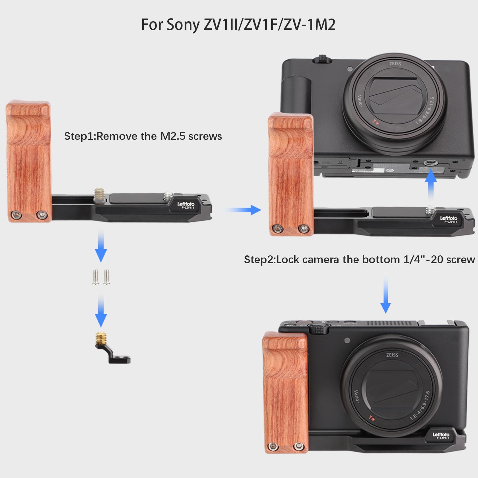 Amazon.com : Leftfoto ZV-1 II Handgrip L Bracket Ergonomic