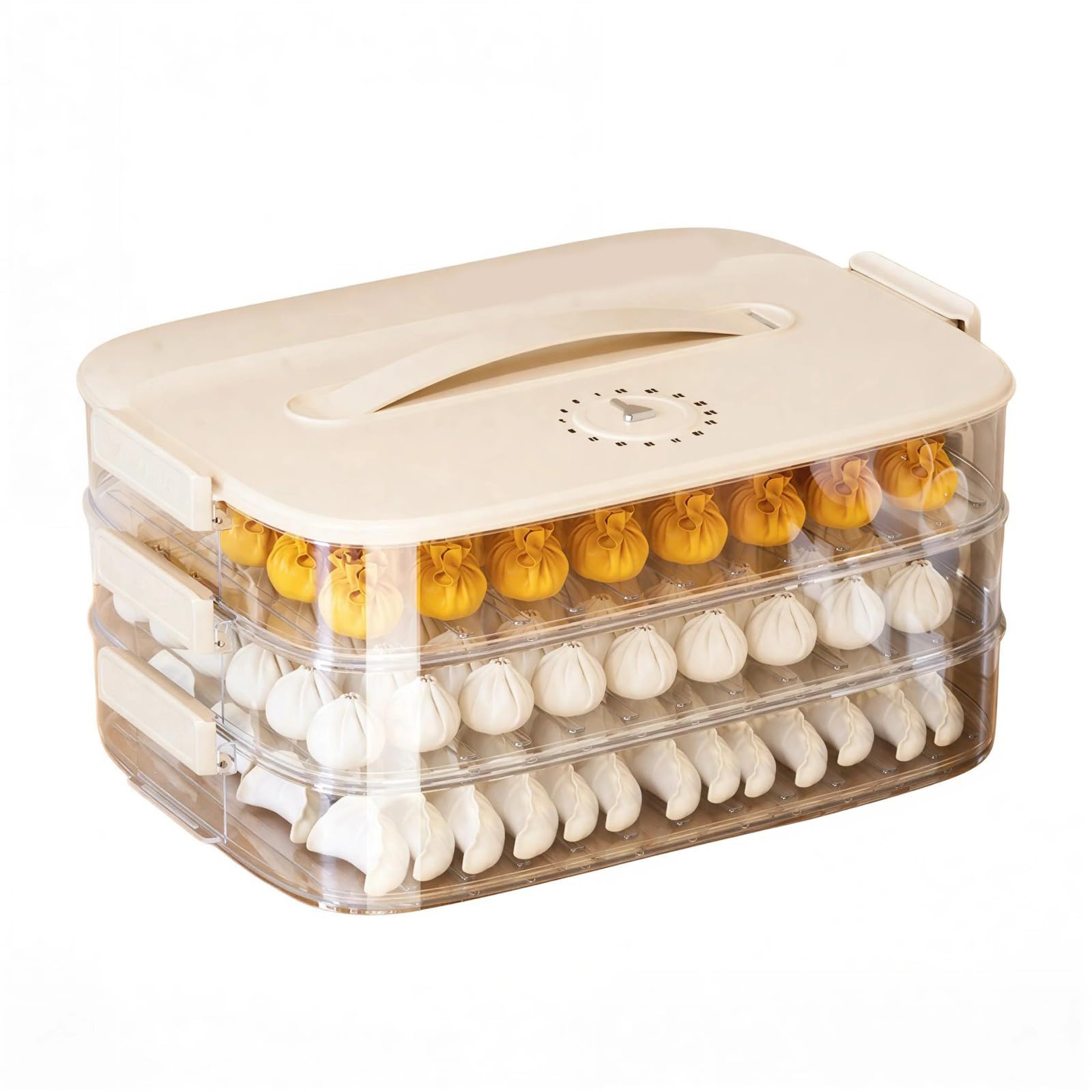 HDOYTXXM Dumpling Storage Solution with Compartmentalized Designs for Dumpling and Wonton for Refrigerator Organization Kitchen Storage Container