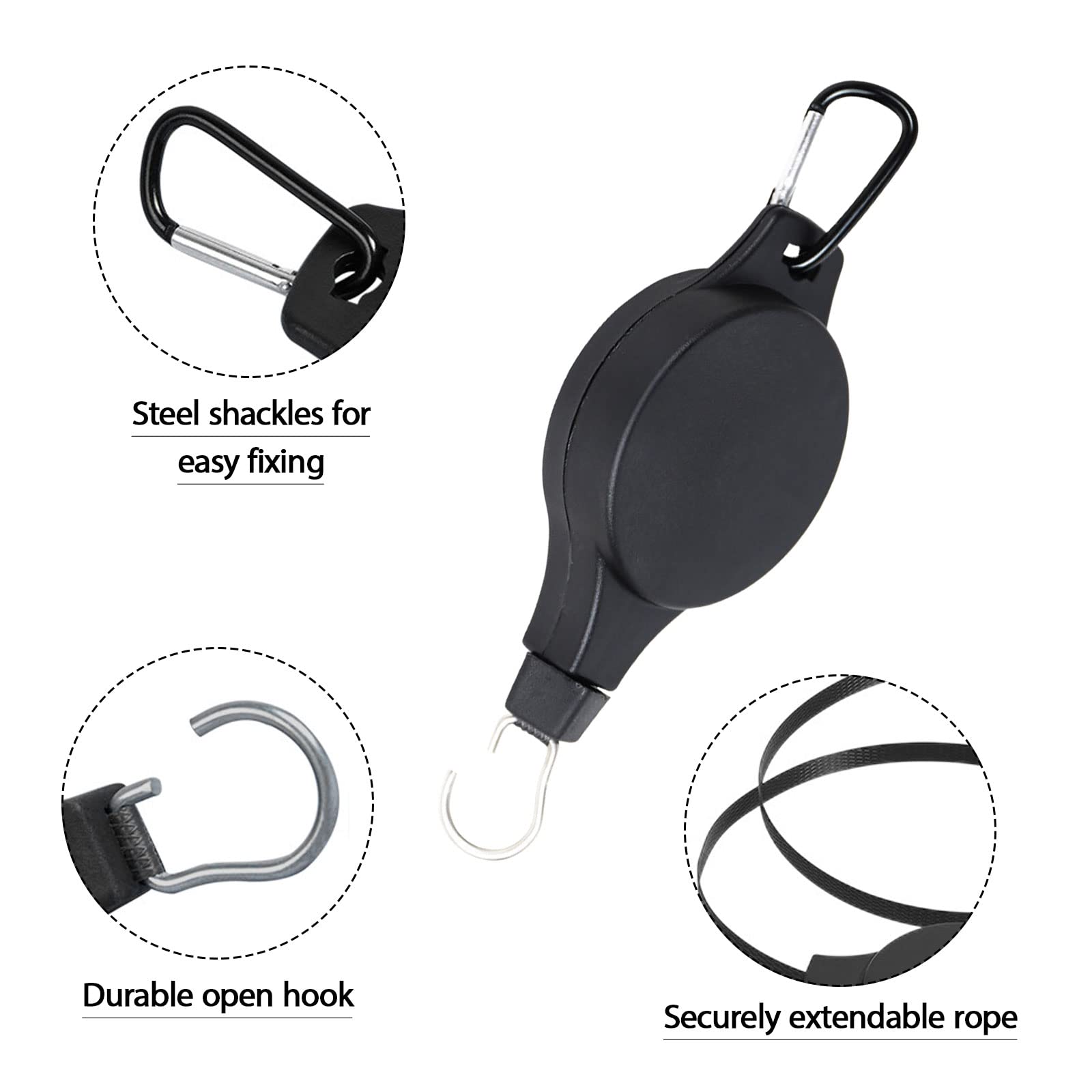 Lot De 4 Crochets Rétractables Pour Poulie Pour Plantes D Et Dexterieur Pots De Fleurs Paniers De Jardin Et Mangeoires A Oiseaux Blanc 90628649