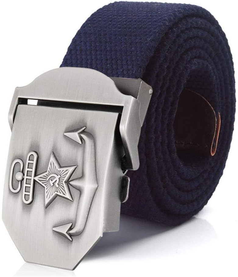 FBYDLL Belt Men Women Canvas Belt Navy Of The Ussr Metal Buckle Jeans Belt Army Tactical Belts For Male Military Strap