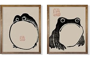 Japanese Frog Wall Art - Vintage Japandi Posters