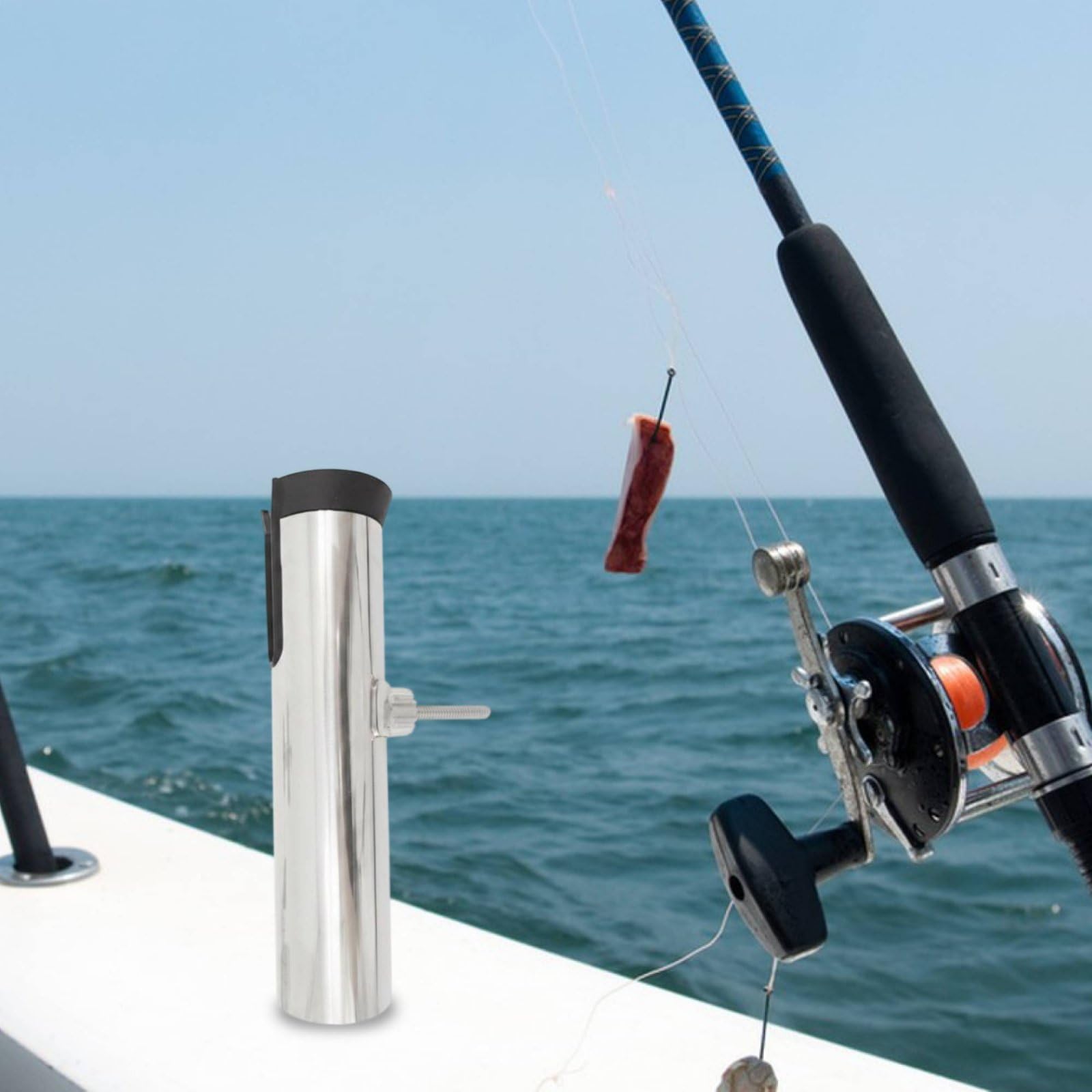 Portacanna da Barca in Acciaio 304 Regolabile Portacanne Supporto Staffa Clamp Blocco 360 Gradi con Rivestimento Interno Protettivo E Serraggio 13-27 , Moderno, Funzionale